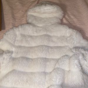 Fuzzy coat with hood